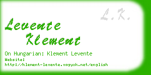 levente klement business card